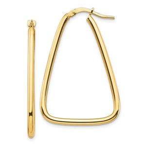 14k 2mm Polished Triangle Hoop Earrings